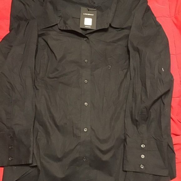 Lane Bryant Black Blouse hidden button 16,18,20,22. NWT - Picture 7 of 11